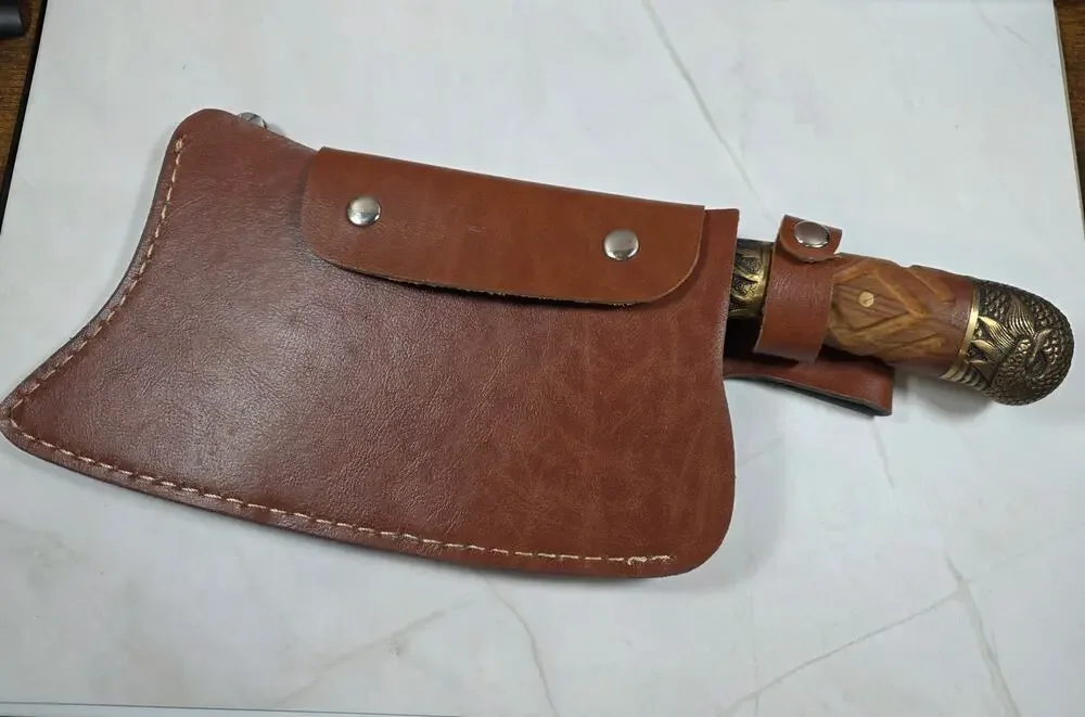 Chinese Dragon serbian style Chef knife with sheath